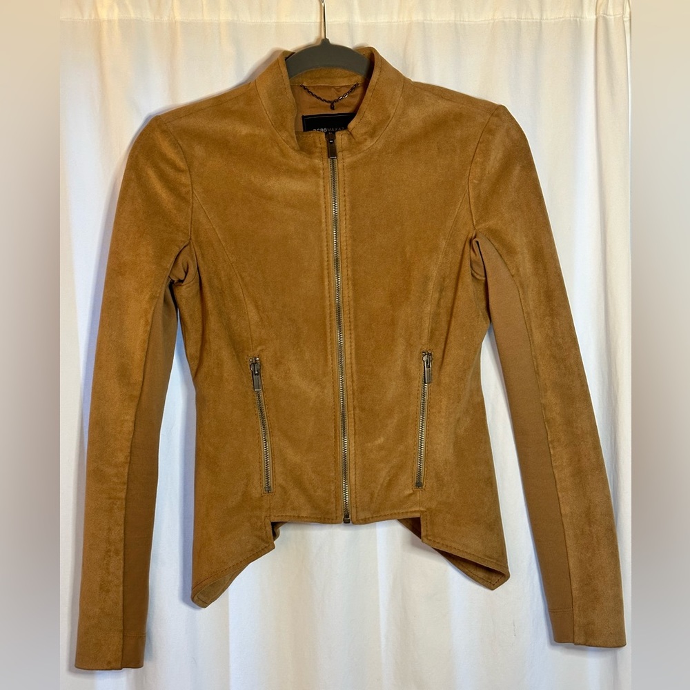 BCBG MaxAzria faux suede camel jacket - XS